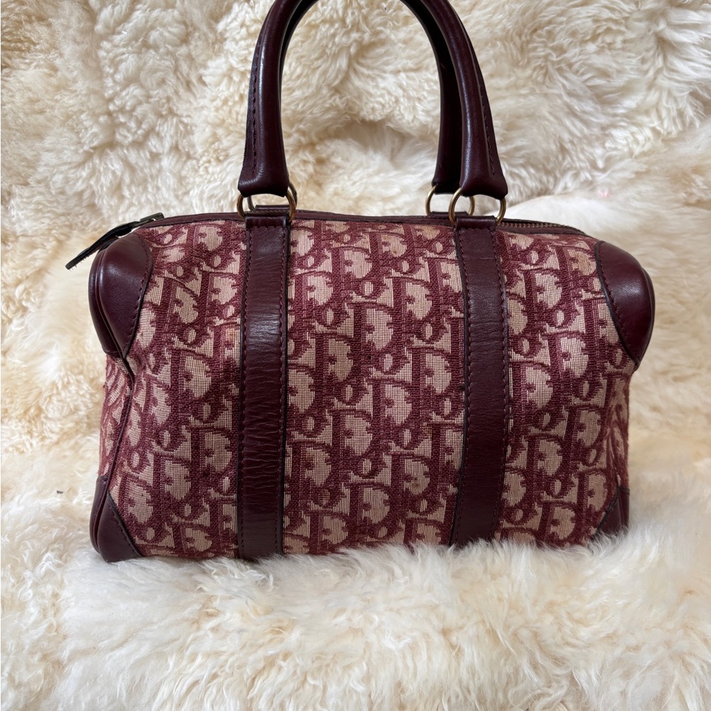 Christian Dior Burgundy Boston Trotter Woman’s Handbag - Picture 4 of 6